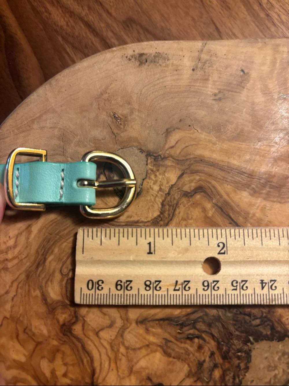 J. Crew Turqoise Skinny Leather Belt with Gold-Tone Buckle - XS - Picture 6 of 7